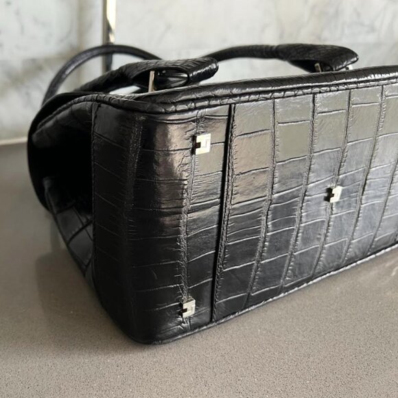 $7.5K LAMBERTSON TRUEX BLACK CROCODILE PURSE BAG *TIFFANY & CO* - Picture 8 of 12